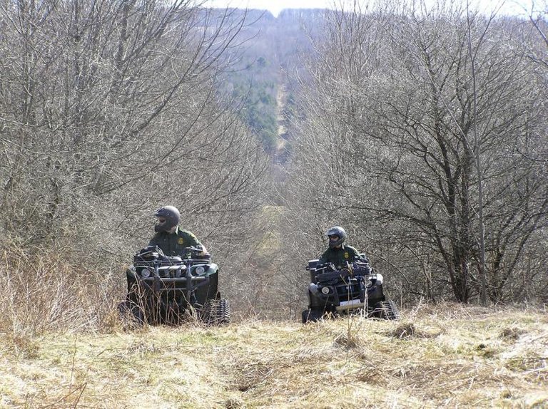 Swanton Border Patrol Sector (Vt.) agents on all-terrain vehicles patrol the international border in New York. (file photo).