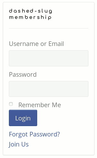 Logging in to the dashed-slug website
