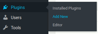 Menu item to add a new plugin to WordPress