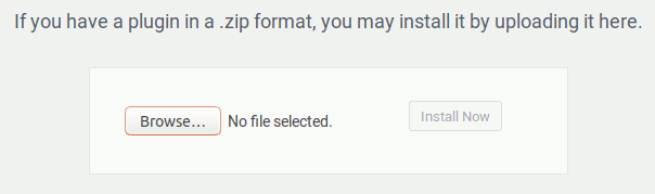 Selecting a plugin zip file to install