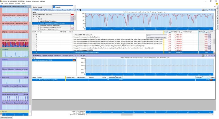 Windows apps performance graph next