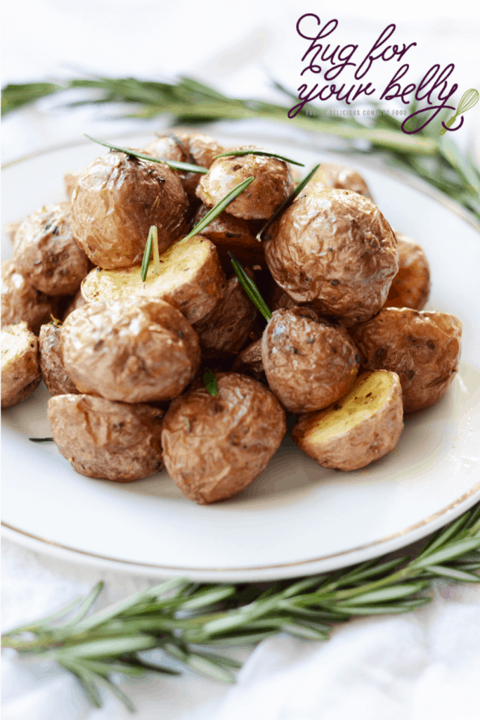 air fried potatoes on a white plate