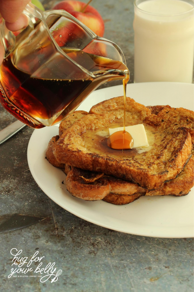 syrup being poured on french toast