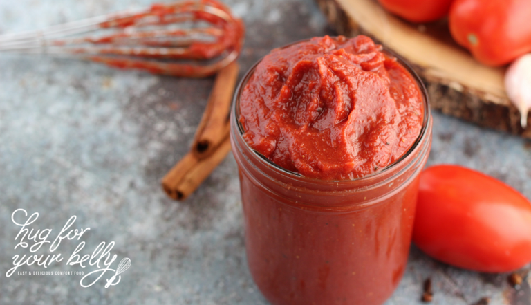 homemade ketchup in jar