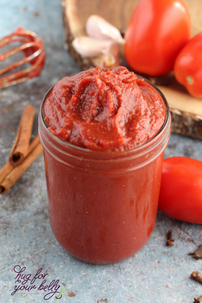 homemade ketchup in jar