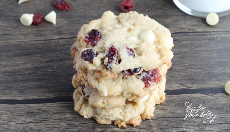 cookies in a stack on wooden background