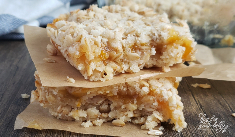 2 apricot oat bars on top of each other