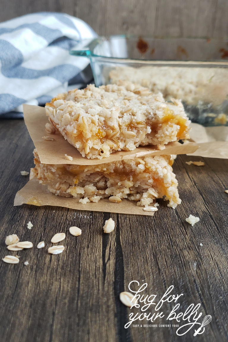 2 apricot oat bars stacked