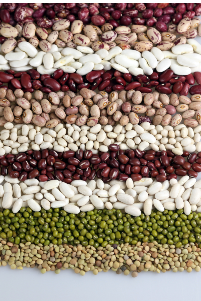 different colors of beans