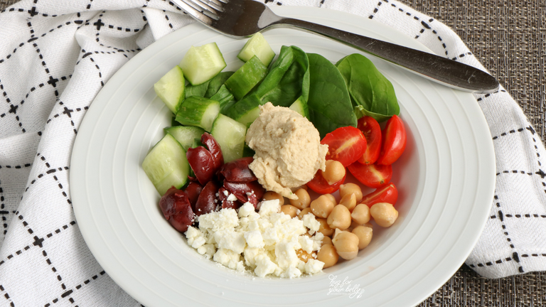 ingredients in a hummus bowl