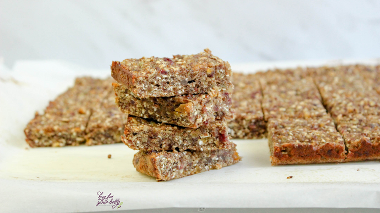 granola bars on white background