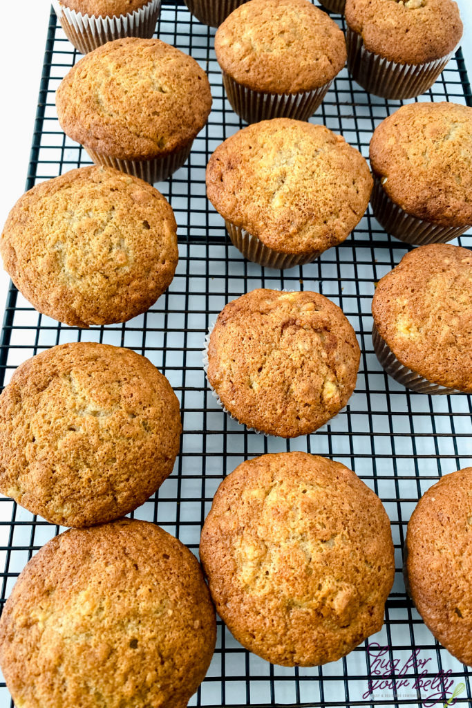 banana nut muffins on cooling rack