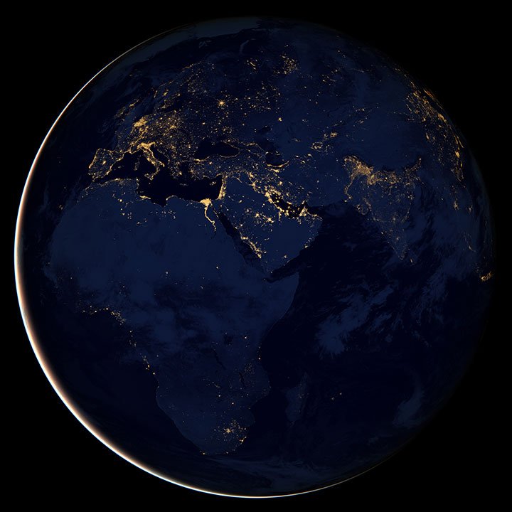 earth at night