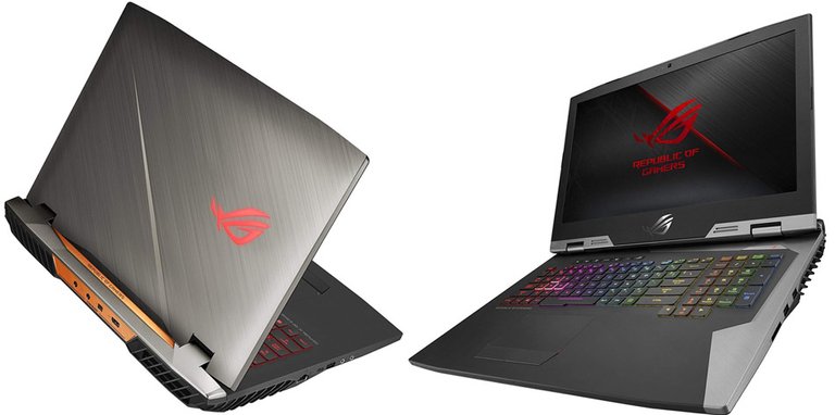 Asus ROG G703GI front and back.