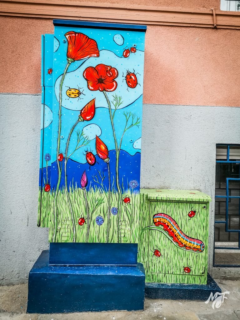 Painted street corner in Burgas