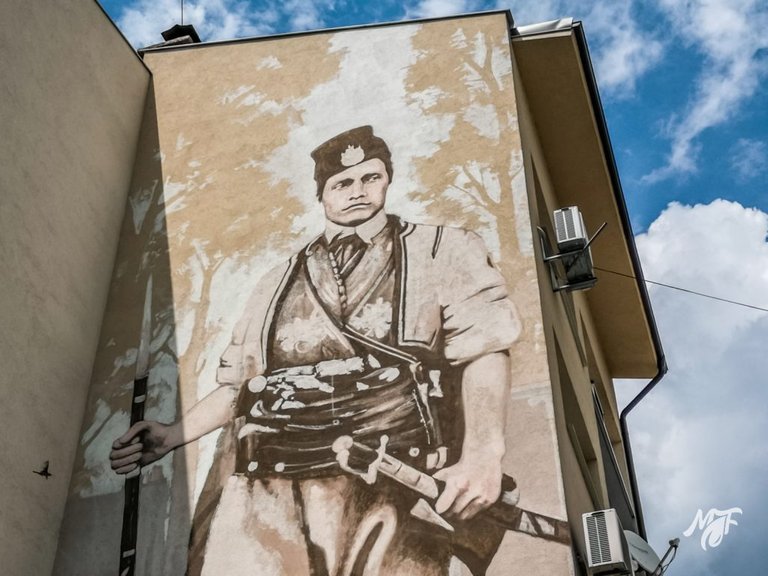 Mural of Vasil Levski in Karlovo