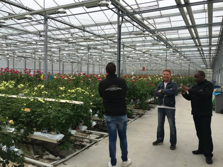 Johan Kloos smelling the roses