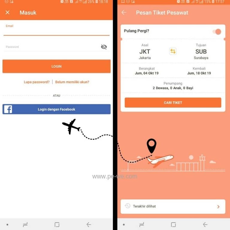 Login dan tentukan destinasi - Liburan ke Kota Wisata Batu dengan Promo Tiket Pesawat