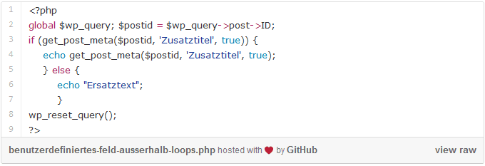 Gist von GitHub in WordPress einbetten