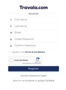 Travala Registrierung Anmeldung 