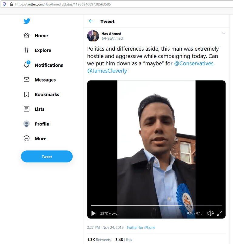 Has Ahmed Conservative Muslim Canvasser