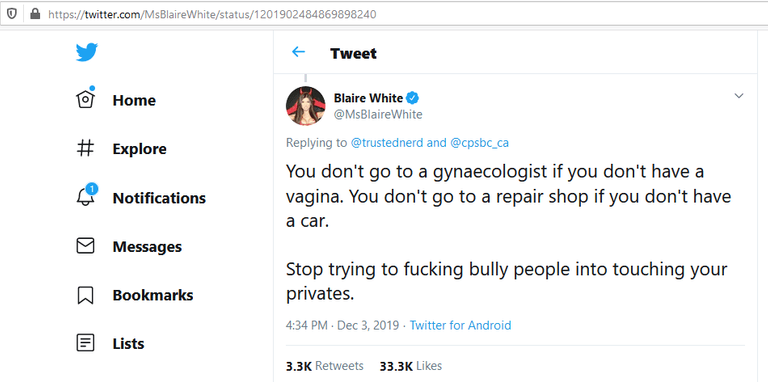 Blaire White Replies To Jessica On Twitter