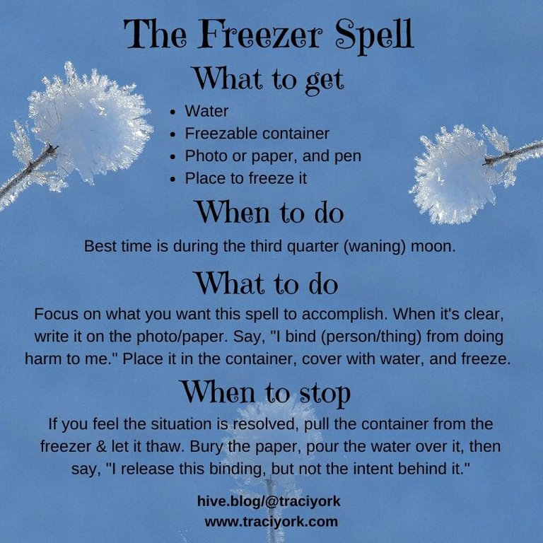 Witchcraft 101 - The Freezer Spell updated June 2020