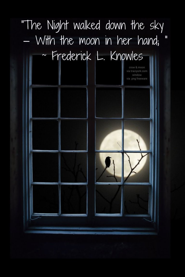 Moon walked down - Quotes with My crow-moon photo with png freeware window