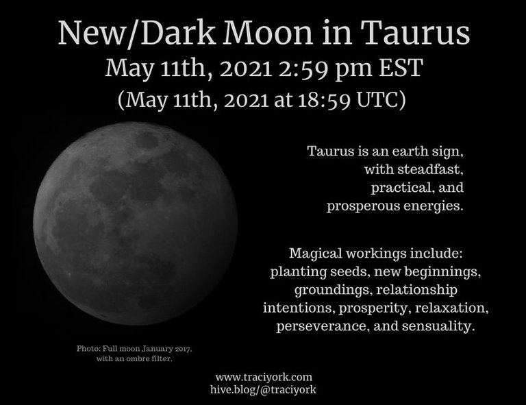 NewDark Moon in Taurus May 2021 Instagram version