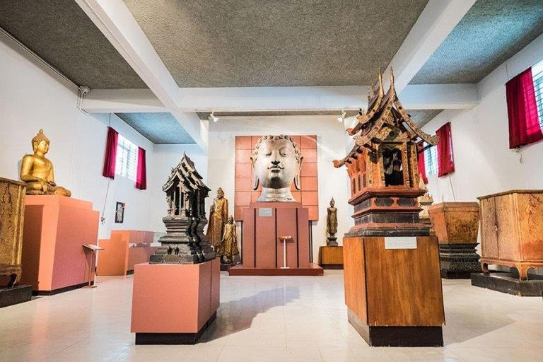 temple models and Buddha statue exhibition