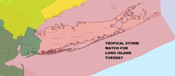 Tropical Storm Watch Long Island Tuesday Isaias Center Forecast Track Just To The West