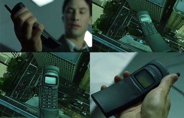 Thomas Anderson with the Nokia 8110 phone ("The Bananaphone")