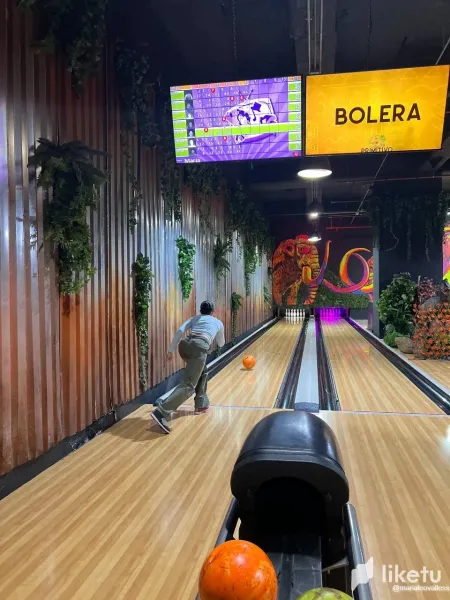 Bowling birthday party getting strikes!