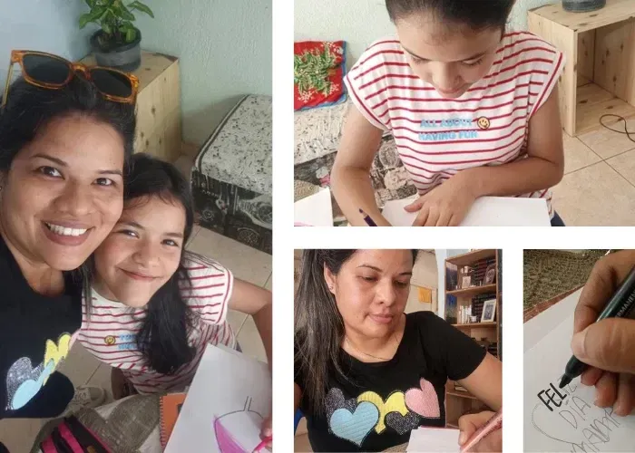 [ENG-ESP] Making cards with my daughter to give as Mother's Day gifts 🫂💐