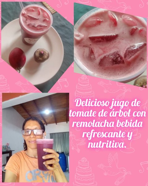 (Esp/Eng) Delicioso jugo de tomate de árbol con remolacha, una bebida refrescante y nutritiva.//   Delicious tree tomato juice with beet, a refreshing and nutritious drink.  