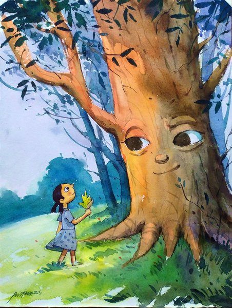Illustration watercolour on paper.