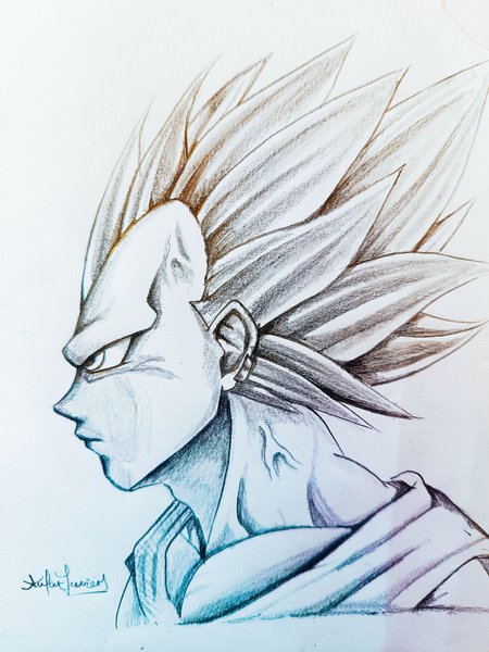 Haciendo un dibujo de Vegeta Ultra Ego (Dragón ball Super) ESP-ENG