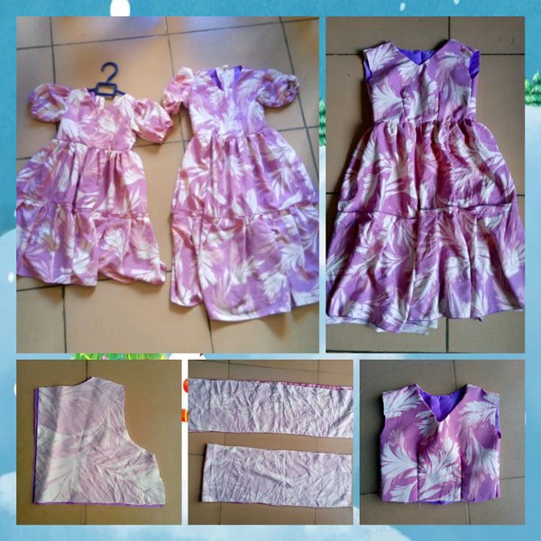 Design of same outfit with same fabric for my sister's daughters