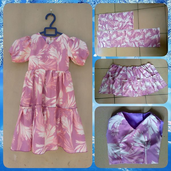 My first attempt of making a Caribbean short gown for my little niece for Sunday service 