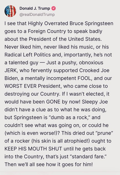Trump vs Springsteen