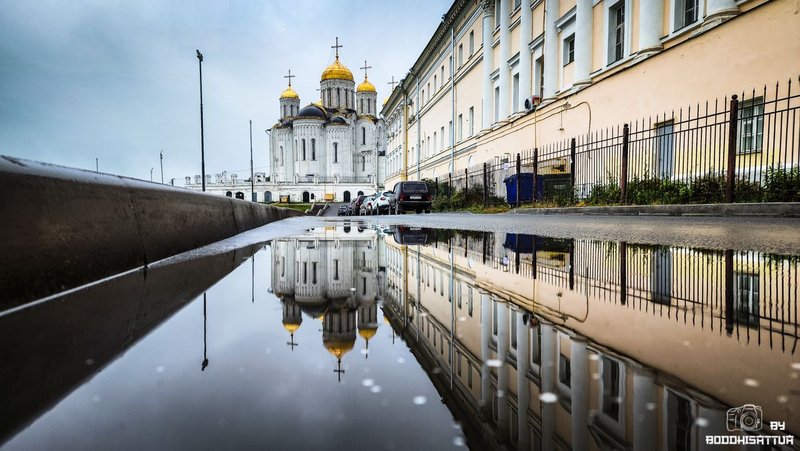 Reflection of an ancient temple