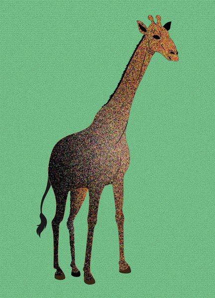 Giraffe Art ( Mosaic and Grain style)