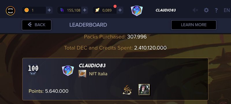 100th place on the CA Presale Leaderboard!