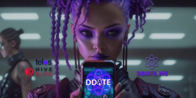 WHO ARE DARIO ARGENTO and JAMES BIDGOOD? + Purple Cyberpunk CInematic Woman holding Phone with DDATE logo in style of James Bidgood/Dario Argento [Using Alienarthive to analyze the ai art used in my ddate ad on snipverse.com/ddate !]