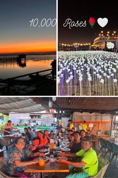 Golden Hour Into Sparkling Night at 10,000 Roses Café  During the Weekend 