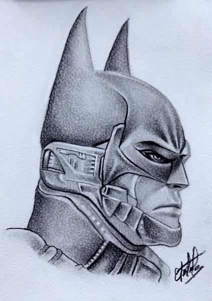 Batman profile drawing. Drawing made with graphite pencil...Dibujo de perfil de Batman. Dibujo realizado con lápiz de grafito.
