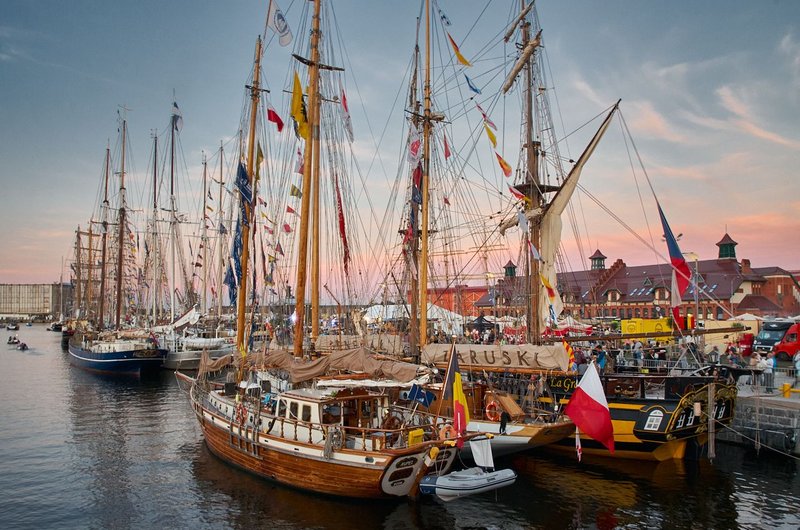 Rally of sailing ships in the Szczecin port