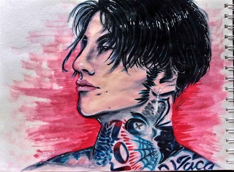 Ilustración de Ronnie Radke de Falling in Reverse | Illustration of Ronnie Radke from Falling in Reverse [ESP-ENG]