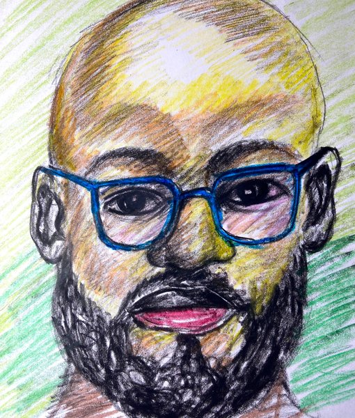 Portrait drawing ✍️ of a man with bald head 
