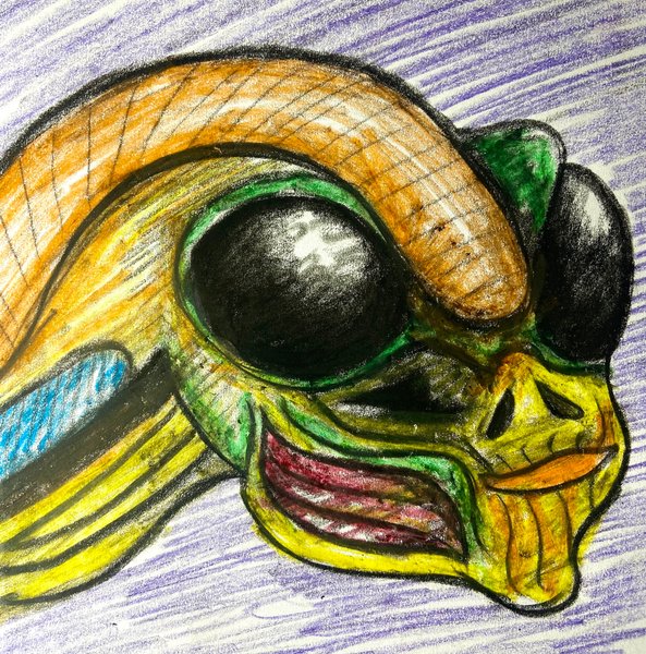 Inaginary drawing of a Snakelike alien